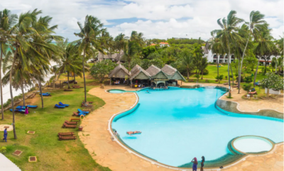 Sea side rooms on Nyali beach in a gated resort